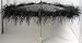 Black Ostrich Trimmed Chinese Paper Parasol