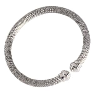Platinum Ladies Mesh Cuff Bangle Bracelet