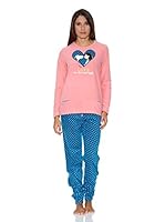 Gisela Pijama Camiseta Y Pantalón (Rosa / Azul)