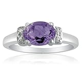 Sterling Silver Amethyst and Diamond Ring (1.25ct tgw Sizes 6-9)