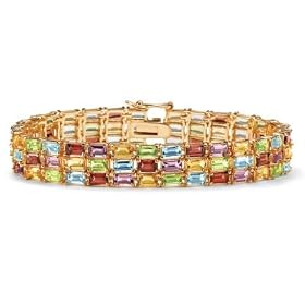 Garnet, Amethyst, Blue Topaz, Citrine and Peridot Tennis Bracelet by Palm Beach Jewelry