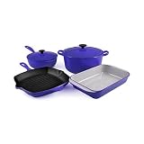 Le Creuset Classic Enameled Cast-Iron 6-Piece Cookware Set, Cobalt Blue