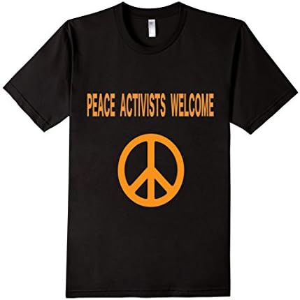 Men's Peace Activists T Shirt Large Black