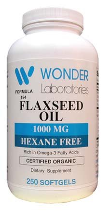 Flax Seed Oil 1000 Mg Certified Organic Cold Pressed Hexane Free Flaxseed Oil Is the Worlds Richest Source of Omega-3 Fatty Acids - 250 Softgels #1942