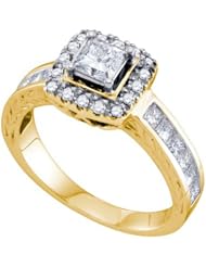 1.09CTW DIAMOND 0.39CT CENTER PRINCESS INVISIBLE RING