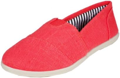 Object! By Soda Linen Slip-on Canvas Flat Sandals, coral linen, 6 M