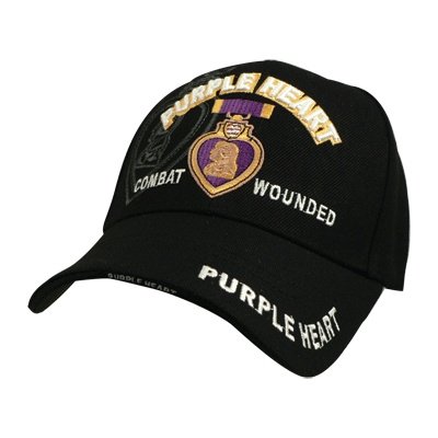 Military Hat - Purple Heart Combat Wounded (with Velcro Strap)