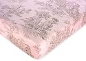 Pink Brown Toile Fitted Crib Sheet for Baby and Toddler Bedding Sets by JoJo - Toile Print
