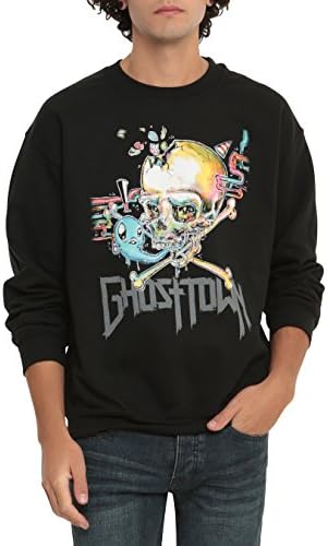 Ghost Town Skull 'N' Crossbones Crew Pullover 2XL Size : XX-Large