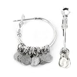 Special Price! Polished Stainless Steel Hoop Earrings with Dangles