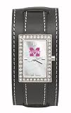 Mississippi State Bulldogs Ladies Starlette Wide Black Leather Watch