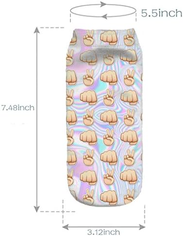Unisex Sunshine Beach 3D Emoji Holographic Printed Crew Low Cut Ankle Socks