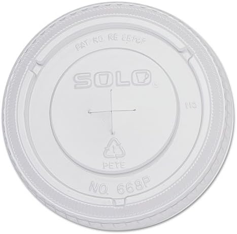 Pete Flat Straw-Slot Cold Cup Lids, 16Oz Cups, Clear, 100/Pack, 10 Packs/Carton