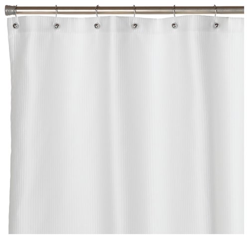 Pinzon Ottoman Rib Shower Curtain White