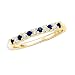 10K Yellow Gold 0.13 ct. Diamond with Alternating 1/5 ct. Sapphire Anniversary Ring