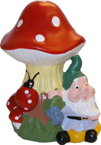 Outdoor Living Pot Glazed Traditional Garden Gnome Ornament 20cm Green Hat GG3476