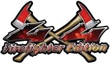 Reflective Firefighter Edition Real Fire 4x4 Truck & SUV Decals With Axe