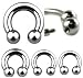 18G Internally Threaded Surgical Steel Horseshoe Ball - 1/2 - Sold as a Pair