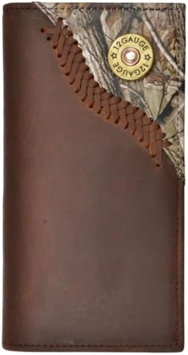 Justin Original Workboots Mossy Oak Leather Wallet Checkbook Style