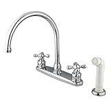 UPC 663370000096 product image for Kingston Brass KB721AX Victorian Gooseneck Kitchen Faucet with Cross Handle and  | upcitemdb.com
