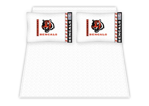 Best Quality Micro Fiber Sheet Set - Cincinnati Bengals NFL /Color White Size Twin