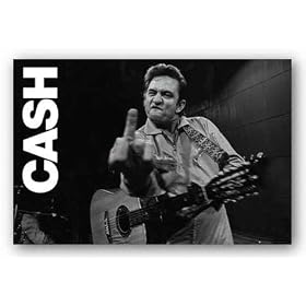 Johnny Cash, San Quentin Finger de Jim Marshall Tirages d'Art Poster