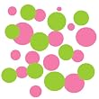 150 Pink and Lime Green Wall Pop Dots Peel and Stick Polka Dots Kit