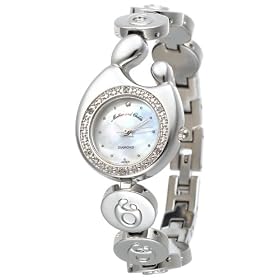 Mother and Child Women's Diamond Accented Silver-Tone Bracelet Watch #MC-204SDB