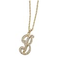 Script Crystal Initial Pendant - C
