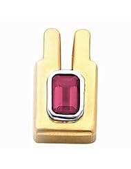 18K Two-Tone Gold Emerald Cut Rhodolite Garnet Pendant -- LIFETIME WARRANTY