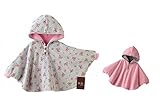 B.H. Select ベビー キッズ フード 付き パーカー ポンチョ 2WAY リバーシブル 女の子 男の子 出産祝い 誕生日 ギフト プレゼント (グレー／ピンク Mサイズ（90-100cm）)
