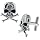 Stainless Steel Skull and Crossbones Cufflinks