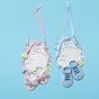 Club Pack of 12 Boy & Girl Baby Shoes Christmas Ornaments for Personalization