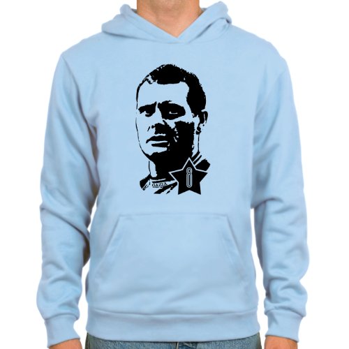 Kapuzensweater Paul Gascoigne ::: Farbauswahl: skyblue oder weiß ::: Größen: S-XXL ::: Fußball-Kult