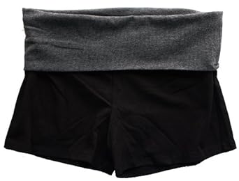 Zenana Contrast Waist Fold Over Yoga Shorts