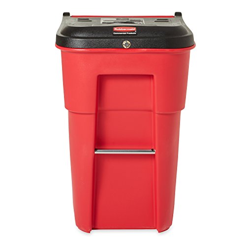 Rubbermaid Commercial BRUTE RollOut Medical Waste Trash Can, 65 Gallon