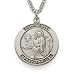 Sterling Silver 7/8" Round St. Luke, Patron of Doctors and Surgeons Medal on 24" Chain