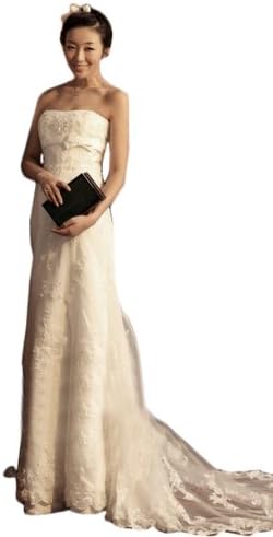 IBEAUTY DRESS Lace Luncency Strapless Mermaid Long Crystal Wedding Dress