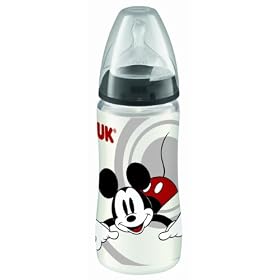 NUK First Choice Disney 300 ml Bottle with Silicone Teat (Black/Size 2)