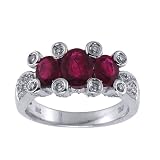 18k White Gold 2.33 Ct Ruby & 0.40 Ct Diamond Ring