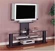 Sandy Black Plasma Stand with 8mm Tempered Glass By Powell Furniture