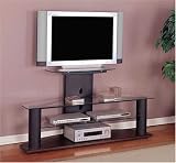 Sandy Black Plasma Stand with 8mm Tempered Glass By Powell Furniture
