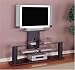 Sandy Black Plasma Stand with 8mm Tempered Glass By Powell Furniture