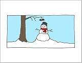 Snowman Under Mistletoe (Holiday Boxed Cards - 100% Recycled Paper)