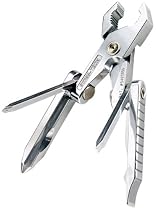 Swiss Tech MPTBS Micro-Plus 8-in-1 Polished Stainless Steel Key Ring Multi-Tool, Gift Box