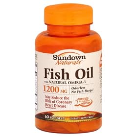Sundown Naturals Fish Oil, 1200 mg, Softgels, 60 ct.