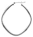 1 9/16 X 1 9/16 ( 40mm X 40mm ) Sterling Silver Medium Thick Diamond-Shaped Italian Hoop Earrings