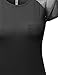 Awesome21 Women's Casual Mesh Sleeve Pointed Tops