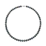 5.5-6mm 16″ Black Freshwater Pearl Necklace “A” Sterling Silver