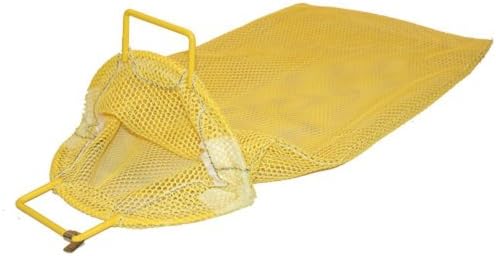 Medium Coated Galvanized Wire Handle Mesh Catch Bag, Yellow 17" x 28"